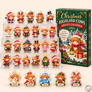 Moo-velous Highland Cow Advent Calendar 2026 | 24 Day Holiday Countdown with Custom 2D Ornament