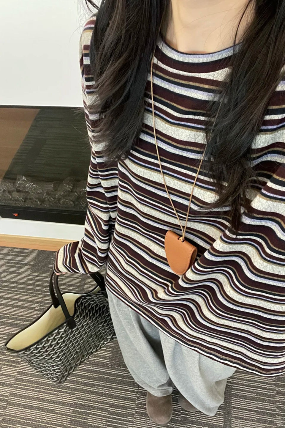 Striped Relaxed Fit Sweatshirt