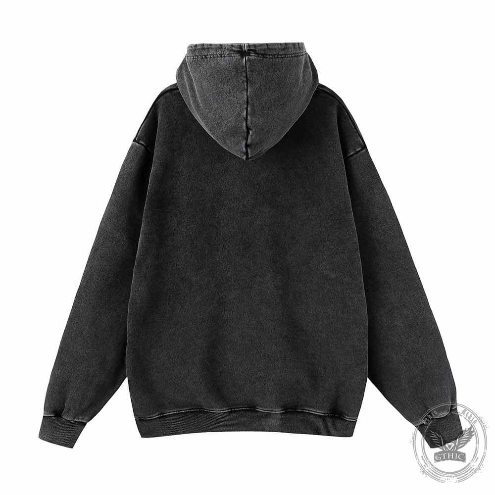 Memento Mori Dragon Skull Vintage Washed Hoodie