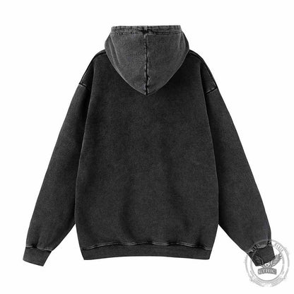 Memento Mori Dragon Skull Vintage Washed Hoodie