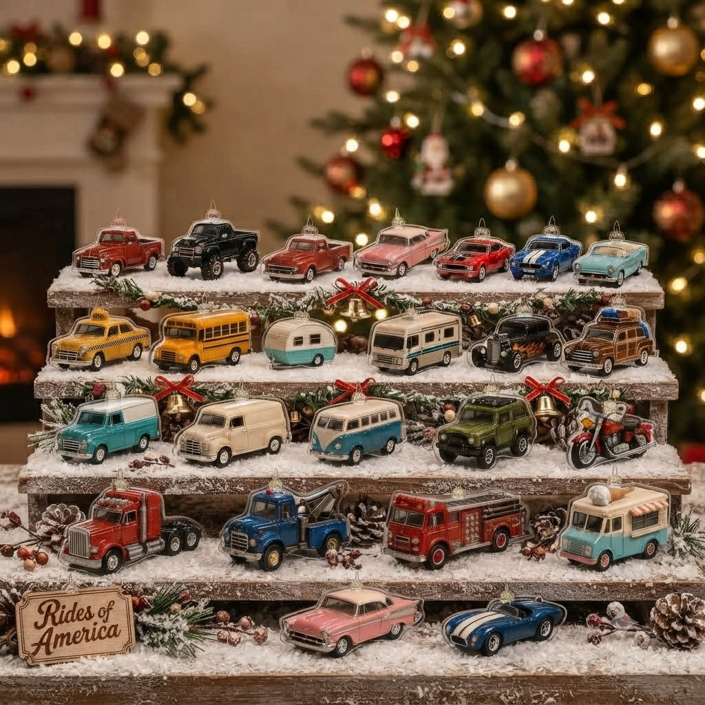 Rides of America Advent Calendar 2026 - 24-Day Festive Countdown, Acrylic Charms Blind Box