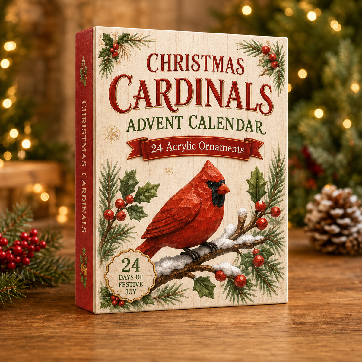 Christmas Holy Cardinals Advent Calendar 2026 - 24-Day Festive Countdown, Acrylic Charms Blind Box - Gift For Family Members, Cardinal Lovers