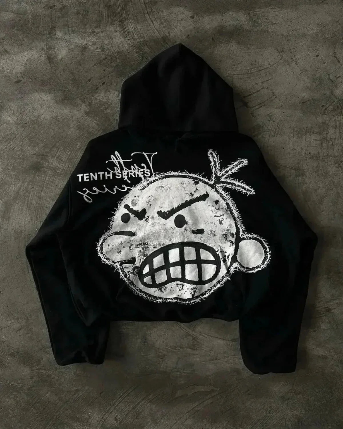 Distressed Cotton Gothic Sweatshirt