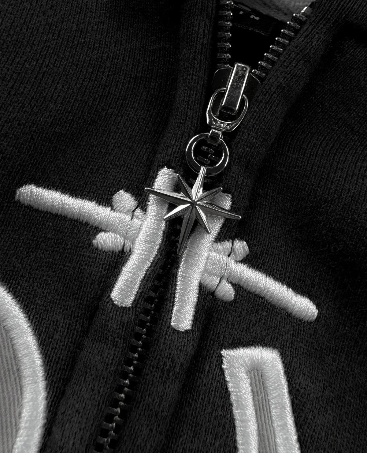 Divin Embroidery Zip Up Hoodie