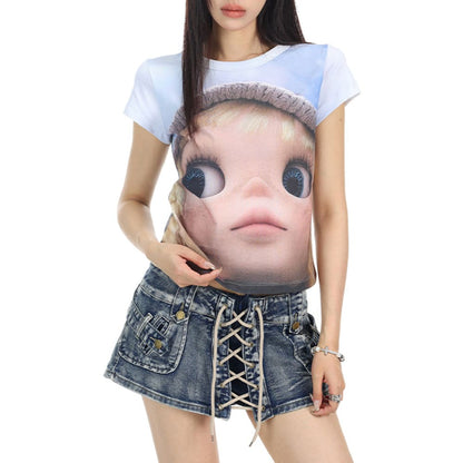 Doll Face Print T-Shirt