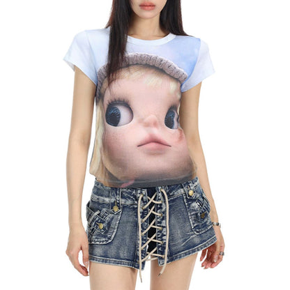 Doll Face Print T-Shirt
