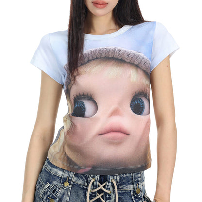 Doll Face Print T-Shirt