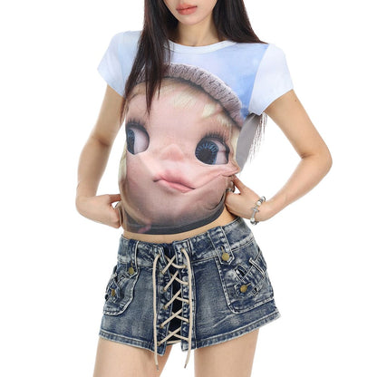 Doll Face Print T-Shirt