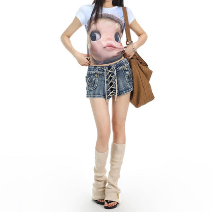 Doll Face Print T-Shirt