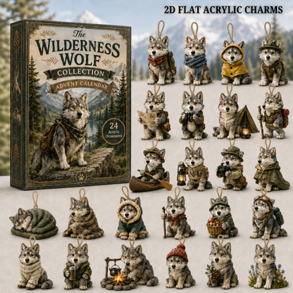 Wilderness Wolf Advent Calendar 2026 - 24-Day Festive Countdown, Acrylic Charms Blind Box - Gift For Wolf Lovers