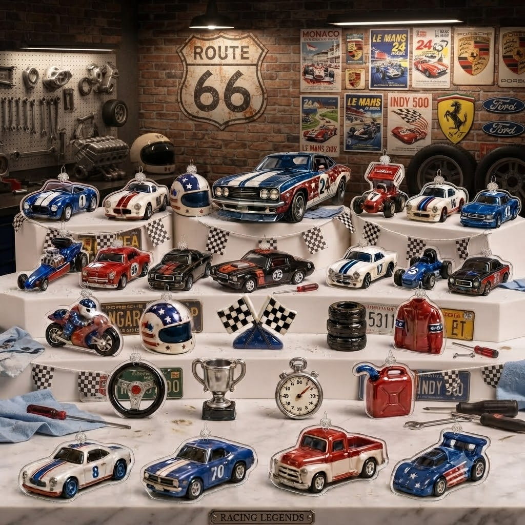 America Race Cars Advent Calendar 2026 - 24-Day Festive Countdown, Acrylic Charms Blind Box