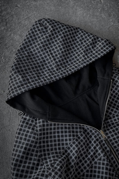 Reversible Plaid Zip Hoodie