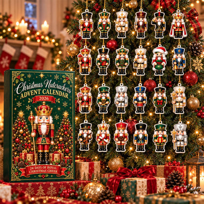 Christmas Nutcracker Advent Calendar 2026, 24 Day Nutcracker Ornament Set, Christmas Countdown Gift, Holiday Tree Decor, Xmas Keepsake