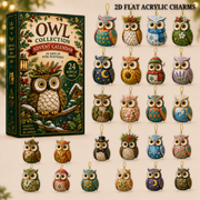 Owl Wonders Advent Calendar 2026 - 24-Day Festive Countdown, Acrylic Charms Blind Box - Gift For Animal Lovers