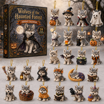 Woodland Wolf Advent Calendar 2026 - 24-Day Festive Countdown, Acrylic Charms Blind Box - Gift For Wolf Lovers