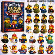 American Honor Rubber Duck Advent Calendar 2026 - 24-Day Festive Countdown, Acrylic Charms Blind Box - Gift For Family & Friends