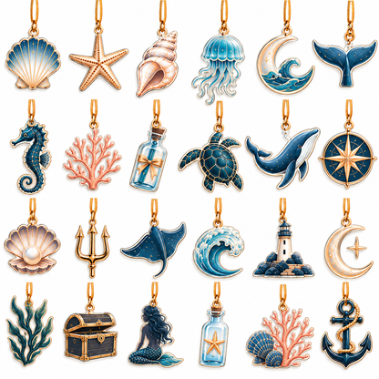 Mermaid Advent Calendar 2026 with 24 Mini Ocean Charms, Sea Life Acrylic Ornaments Christmas Countdown Calendar, Mermaid & Ocean Lover Gift