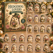 Vintage Hedgehog Lovers Advent Calendar 2026 - 24-Day Festive Countdown, Acrylic Charms Blind Box - Gift For Hedgehog Lovers