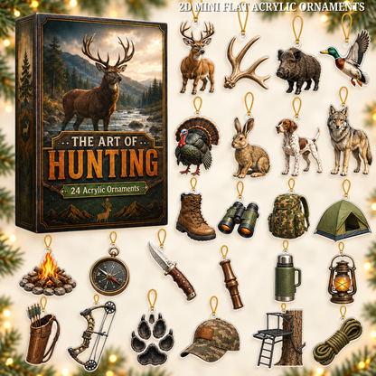 Art of Hunting Advent Calendar 2026 - 24-Day Festive Countdown, Acrylic Charms Blind Box - Gift For Hunting Lovers