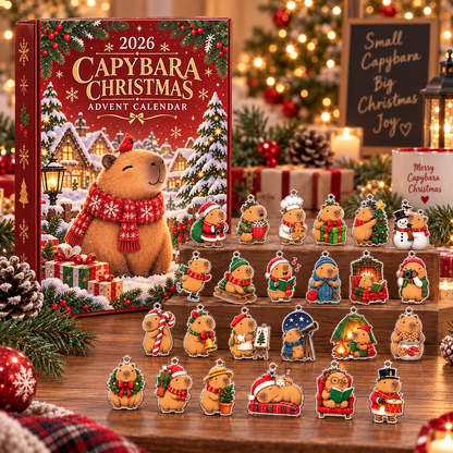 2026 Capybara Christmas Advent Calendar, 24 Acrylic Ornaments, Holiday Countdown Gift