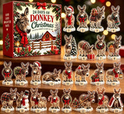 Donkey Advent Calendar 2026, 24 Days Christmas Countdown, Mini Donkey Ornament Set, Cute Animal Xmas Decor, Holiday Gift for Donkey Lover