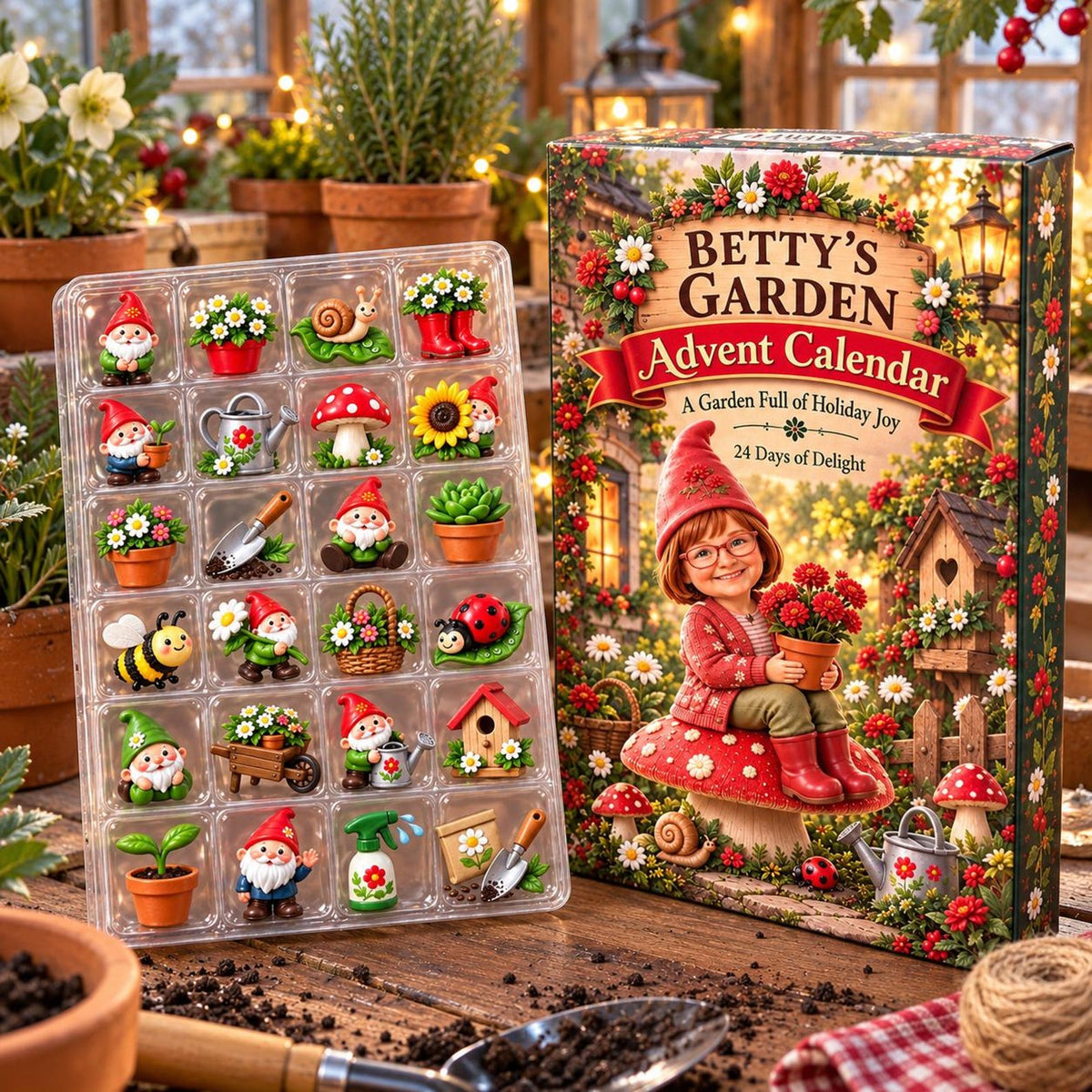 Personalized Garden Advent Calendar: Custom Photo Blind Box, 24 Days of Delight