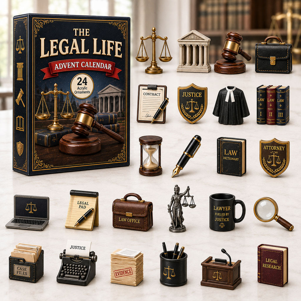 The Legal Life Advent Calendar 2026 - 24-Day Festive Countdown, Acrylic Charms Blind Box - Gift For Job Lovers