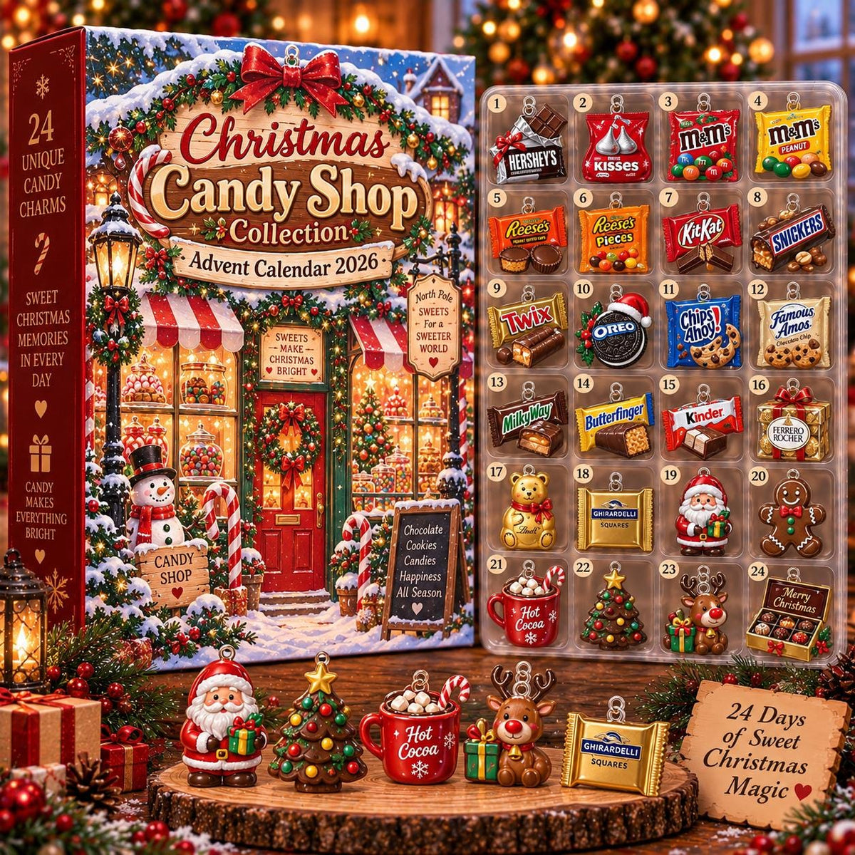 Snack Advent Calendar 2026 – 24 Day Christmas Countdown | Retro Candy Treat Gift for Kids, Teens and Adults