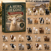 A Herd of Goat Advent Calendar 2026 - 24-Day Festive Countdown, Acrylic Charms Blind Box - Gift For Goat Lovers