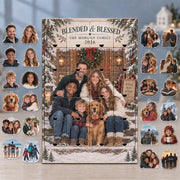Personalized Blended Family Advent Calendar with 24 Custom Photo Acrylic Ornaments, Bonus Family Christmas Gift, Step Family Keepsake