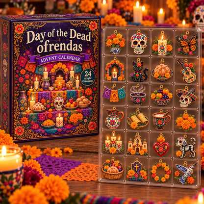 Day of the Dead Blind Box, 24 Acrylic Ornaments Advent Calendar, Dia de los Muertos Decor, Christmas Gift, 2026 Day of Dead