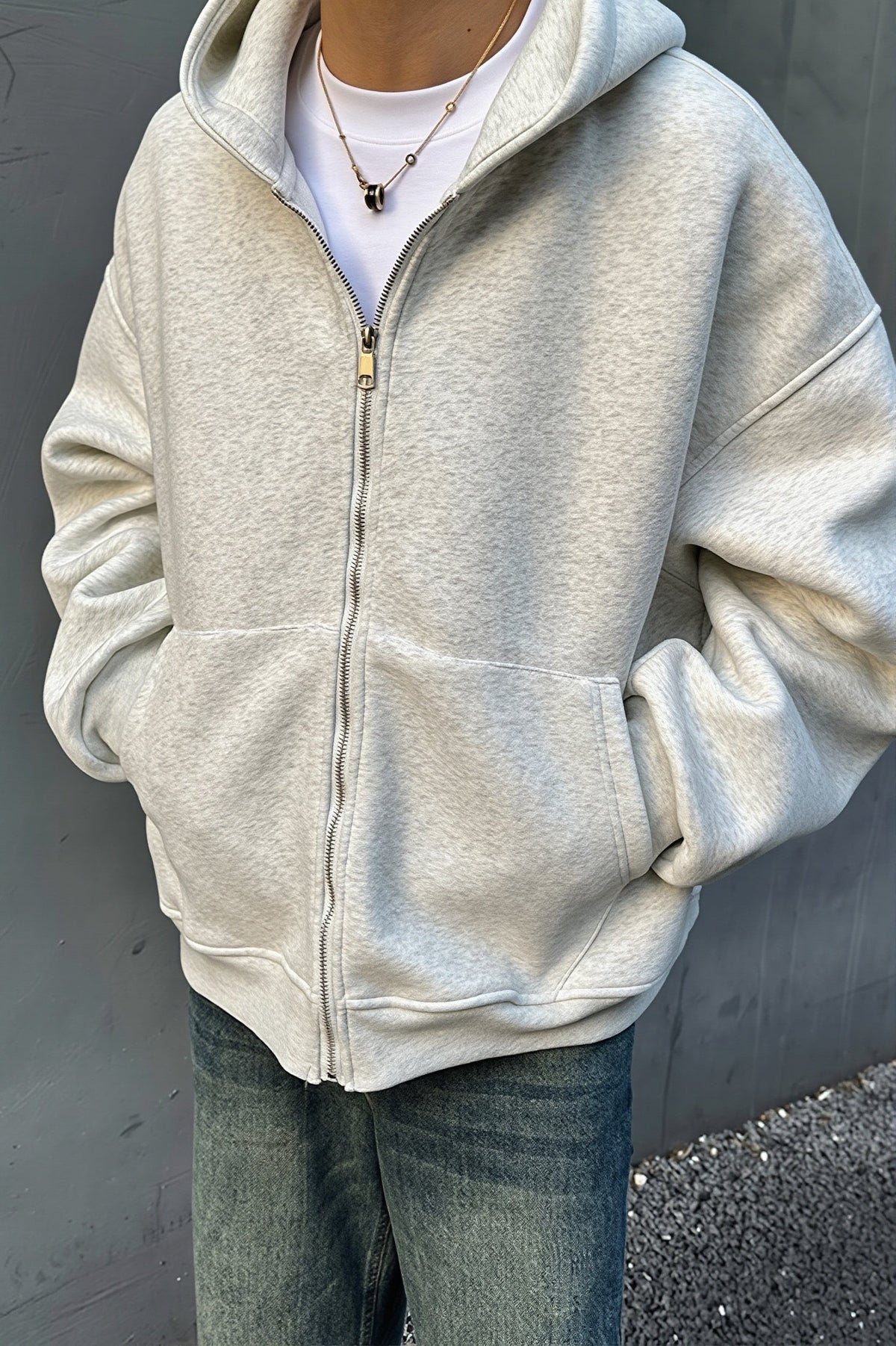 Backpack Pocket Oversized Zip Hoodie