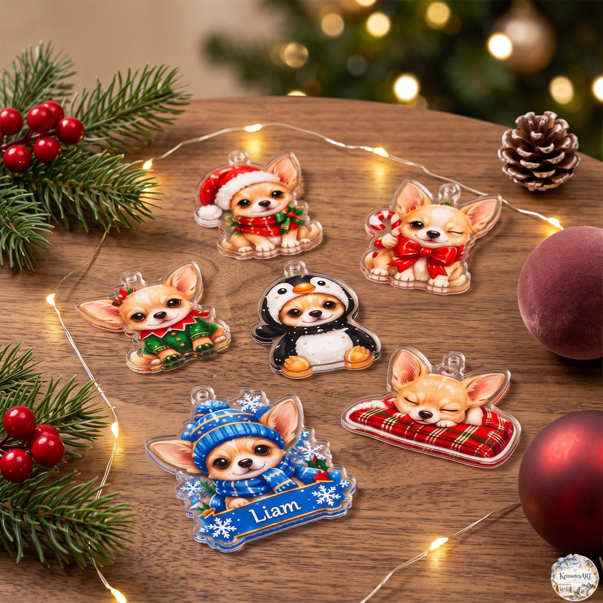 Chihuahua Advent Calendar 2026 | 24 Day Christmas Countdown with Personalized 2D Name Ornament