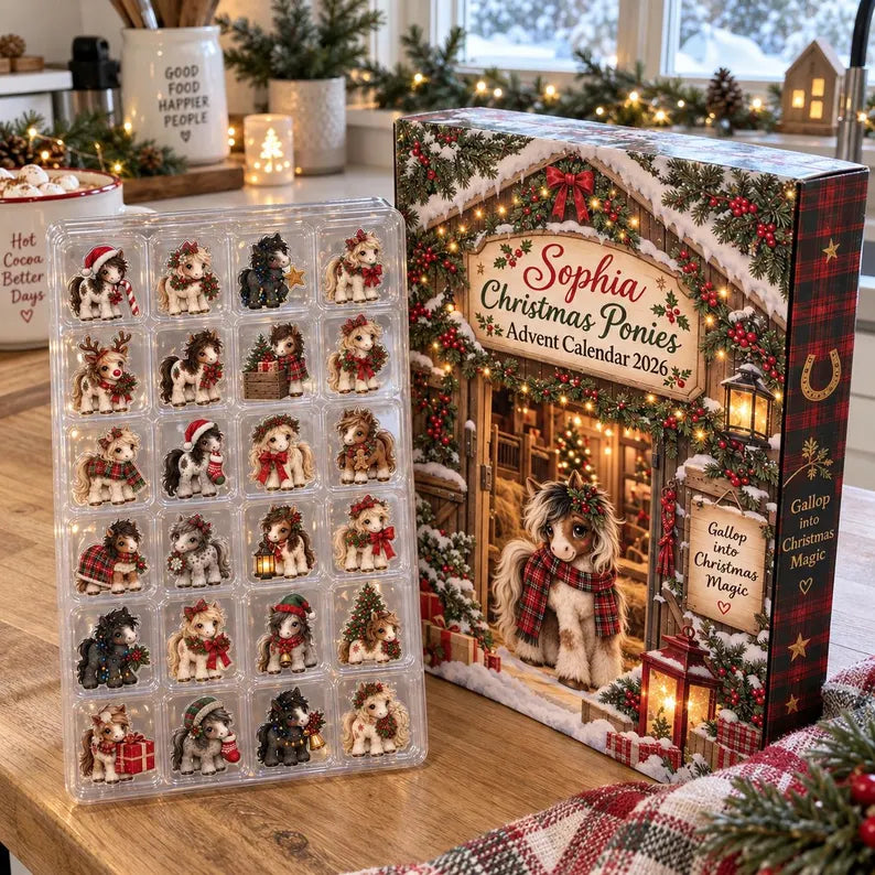 Personalized Christmas Pony Advent Calendar: Custom Name Horse Blind Box