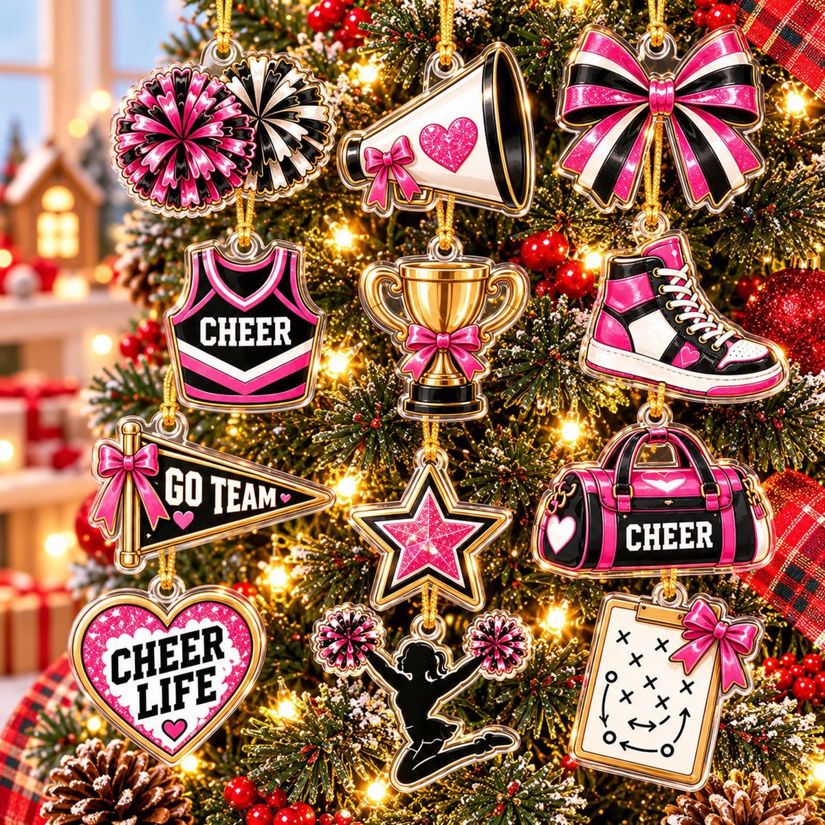 Personalized Cheer Advent Calendar, 24 Day Cheerleading Christmas Countdown with Charms