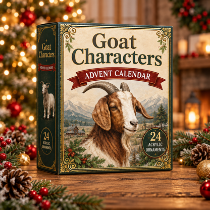 Goat Characters Advent Calendar 2026 - 24-Day Festive Countdown, Acrylic Charms Blind Box - Gift For Goat Lovers