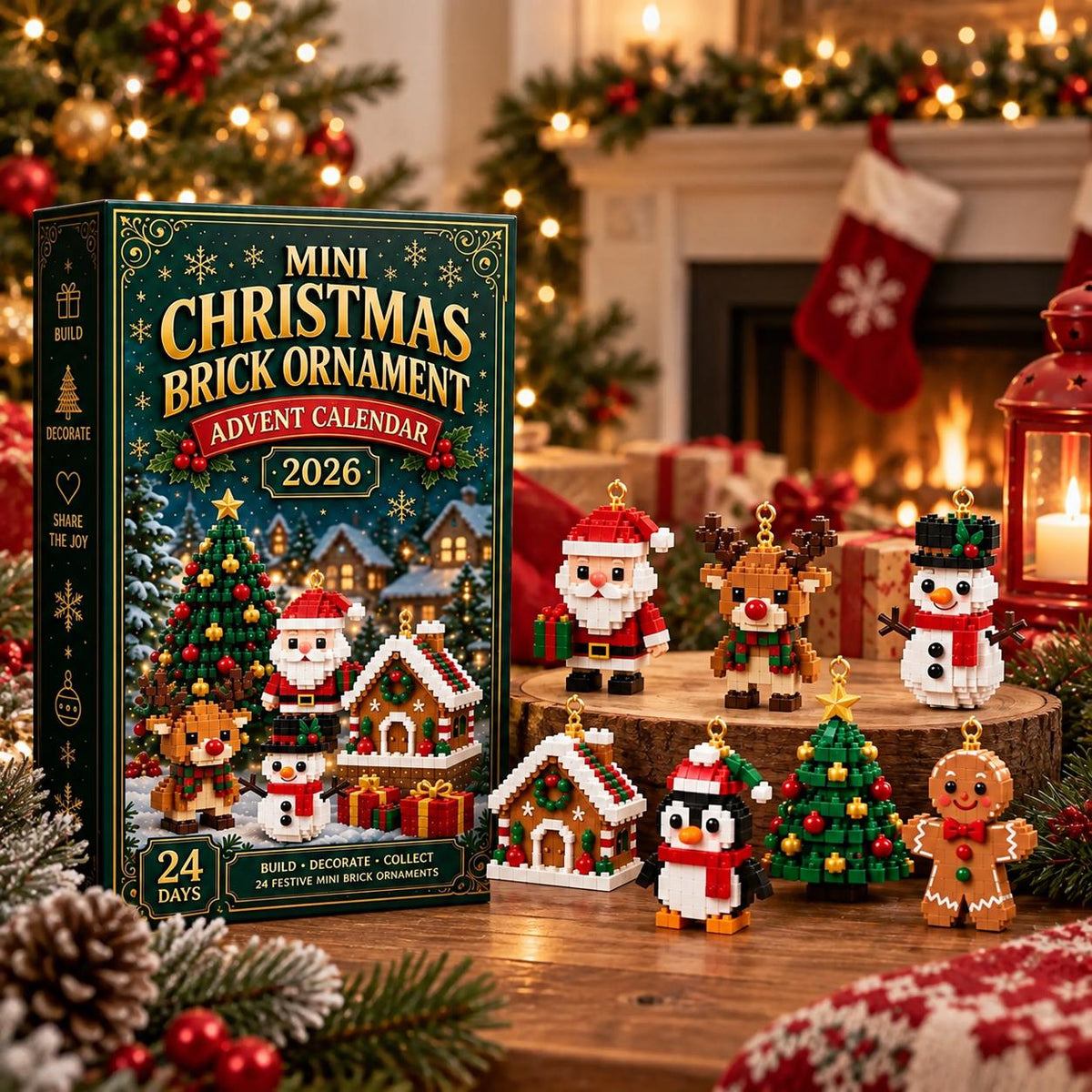 Christmas Advent Calendar, 24-Day Christmas Countdown Calendar, Christmas Tree Hanging Ornaments, Surprise Blind Box for Kids