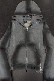 Distressed Grommet Hoodie
