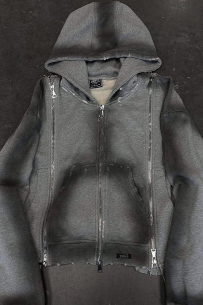 Distressed Grommet Hoodie
