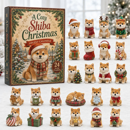 Christmas Shiba Advent Calendar 2026 - 24-Day Festive Countdown, Acrylic Charms Blind Box - Gift For Shiba Lovers