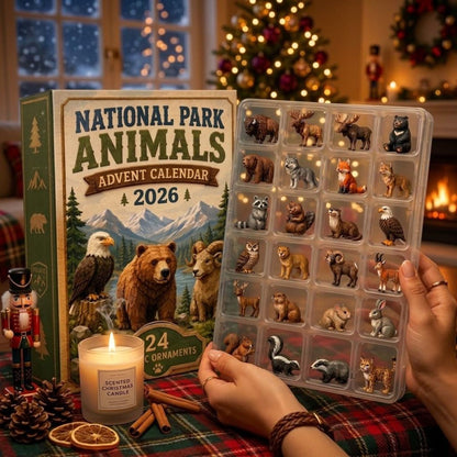 National Park Animals Advent Calendar 2026, 24 Wildlife Ornaments, Christmas Countdown Calendar, Nature Lover Gift, Wildlife Collector Gift