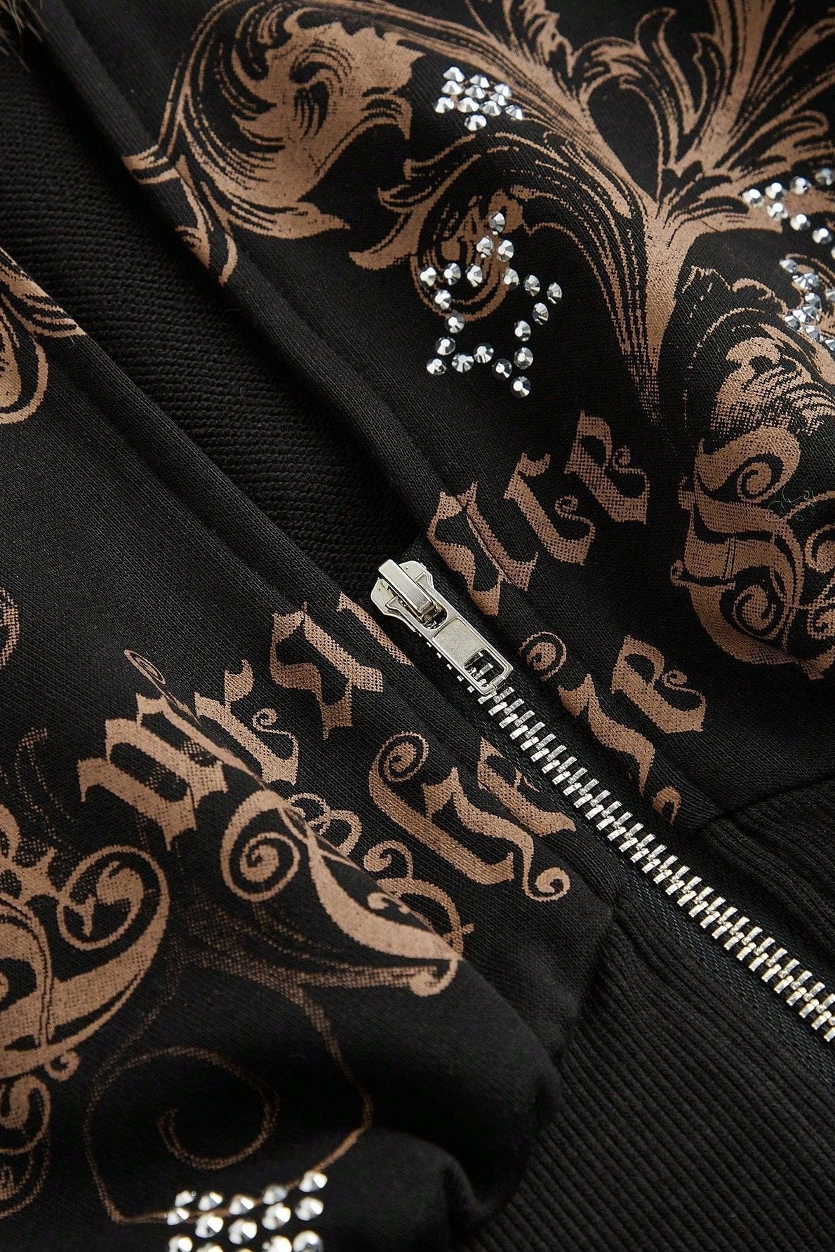 Faux Fur Trim Corset Zip Hoodie
