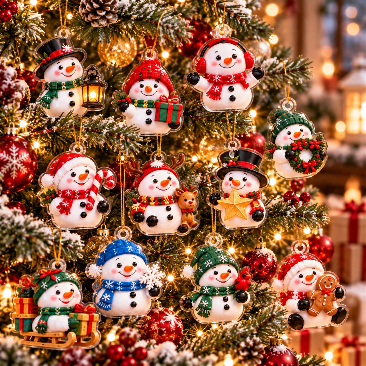 Snowman Advent Calendar 2026, 24 Piece Snowman Ornament Set, Snowman Blind Box Advent Calendar, Cute Snowman Countdown Gift for Home Decor