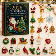2026 Christmas Advent Calendar, 24-Day Holiday Countdown with Acrylic or Wood Charms