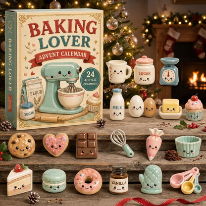 24-Day Festive Countdown, Acrylic Charms Blind Box - Gift For Baking Lovers