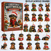 Christmas Rottweiler Advent Calendar 2026 - 24-Day Festive Countdown, Acrylic Charms Blind Box - Gift For Rottweiler Lovers