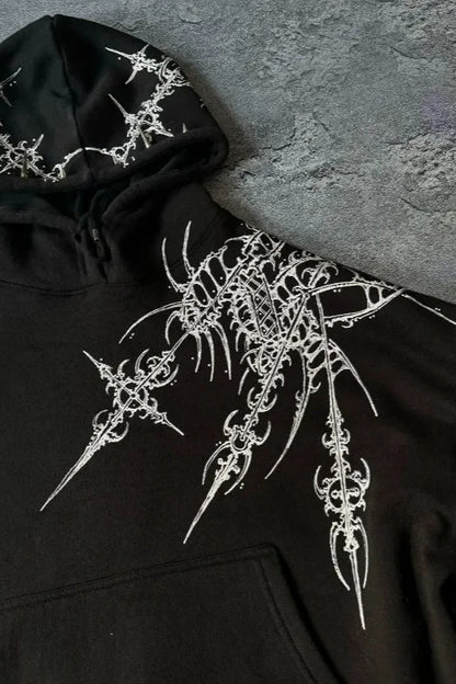 Retro Personalized Print Oversized Hoodie