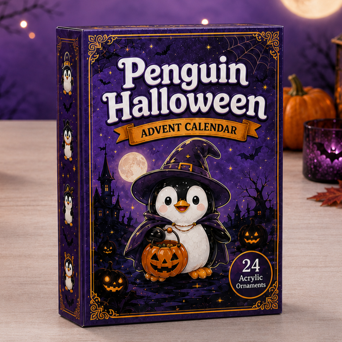 Penguin Halloween Advent Calendar 2026 - 24-Day Festive Countdown, Acrylic Charms Blind Box - Gift For Penguin Lovers