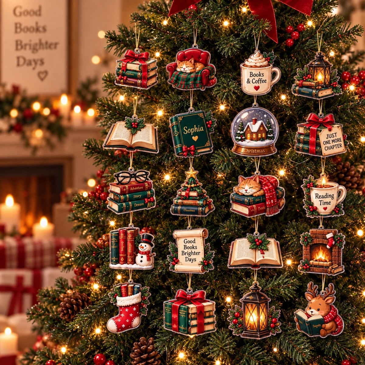 Personalized Book Lover Advent Calendar, Custom Name, 24 Bookish Acrylic Charms, Christmas Countdown for Book Lovers 2026