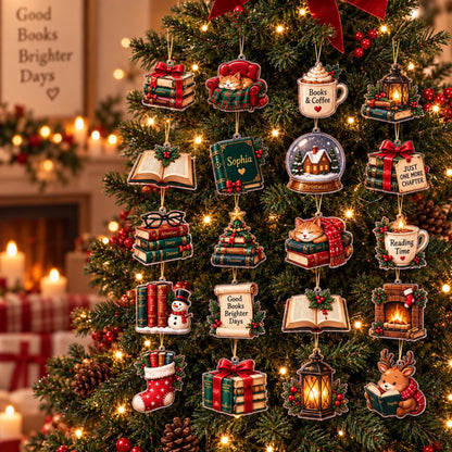 Personalized Book Lover Advent Calendar, Custom Name, 24 Bookish Acrylic Charms, Christmas Countdown for Book Lovers 2026